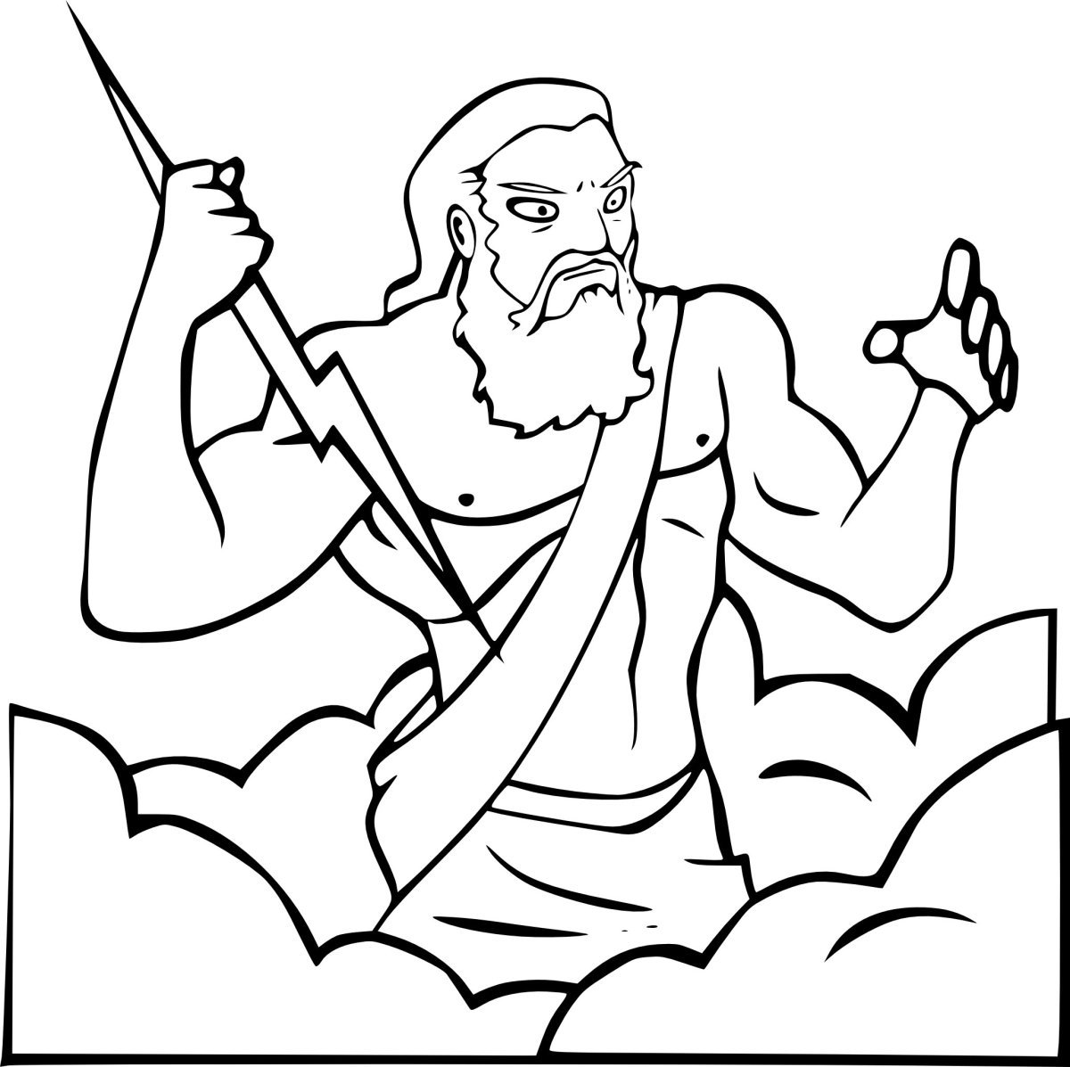 Зевс Бог древней Греции рисунок