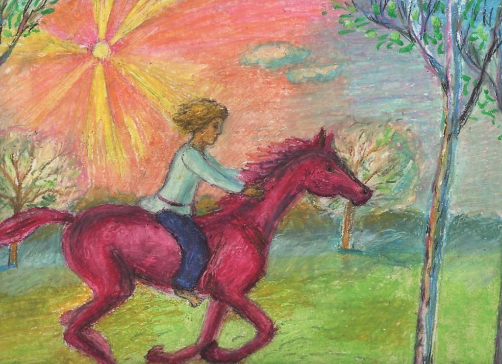 Гг конь с розовой. Бежин луг лошадь. Конь с розовой гривой. Иллюстрации к произведениям. Конь с розовой гривой иллюстрации.
