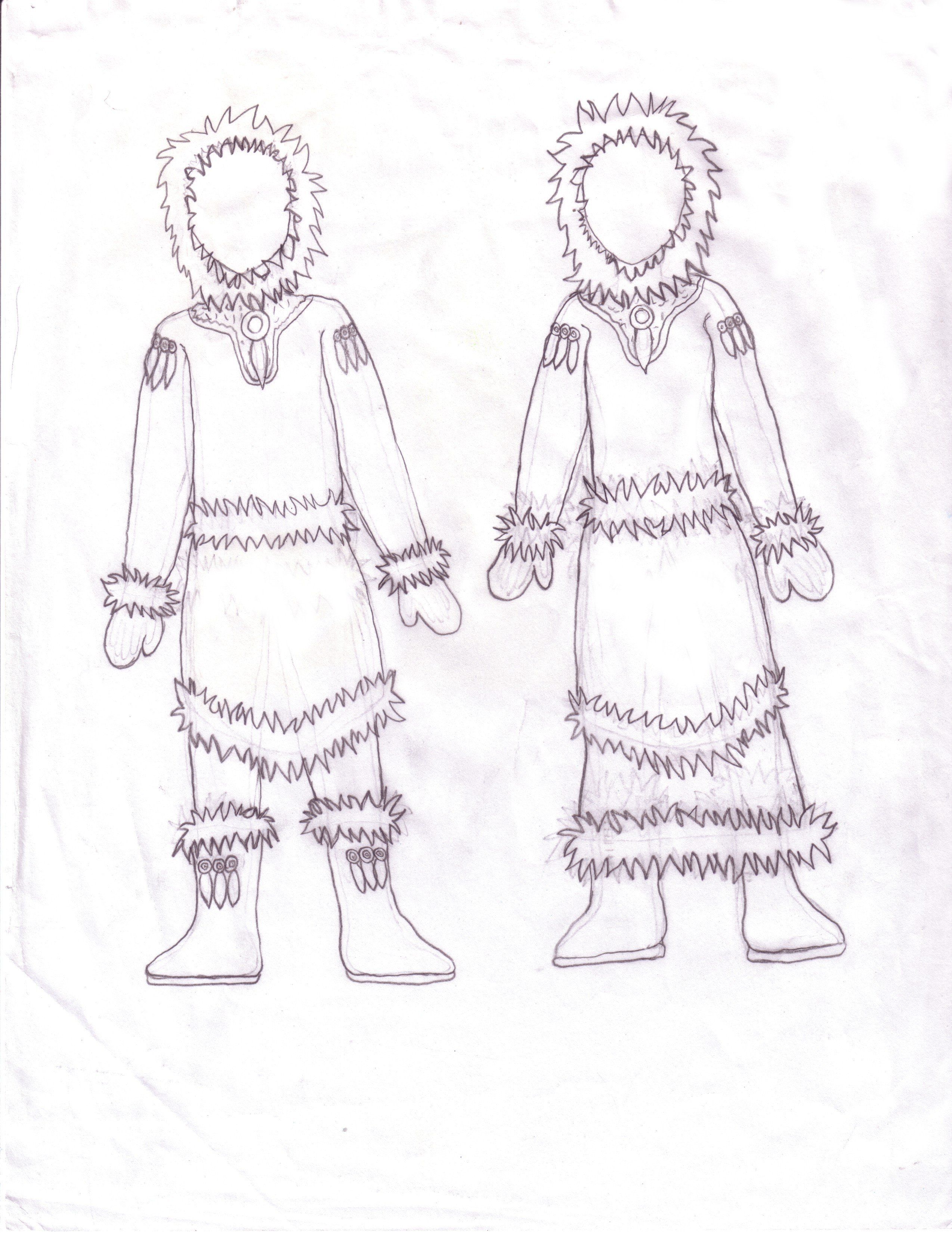 Национальный костюм Ханты и манси рисунок