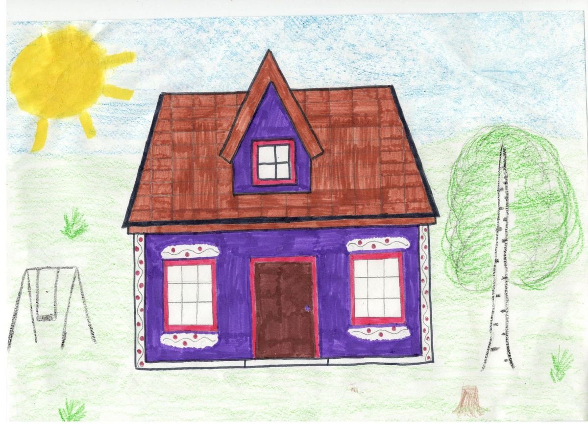 Легко дом мечты. Домик рисунок. Рисование на тему дом. Домик рисунок для детей. Дом для рисования.