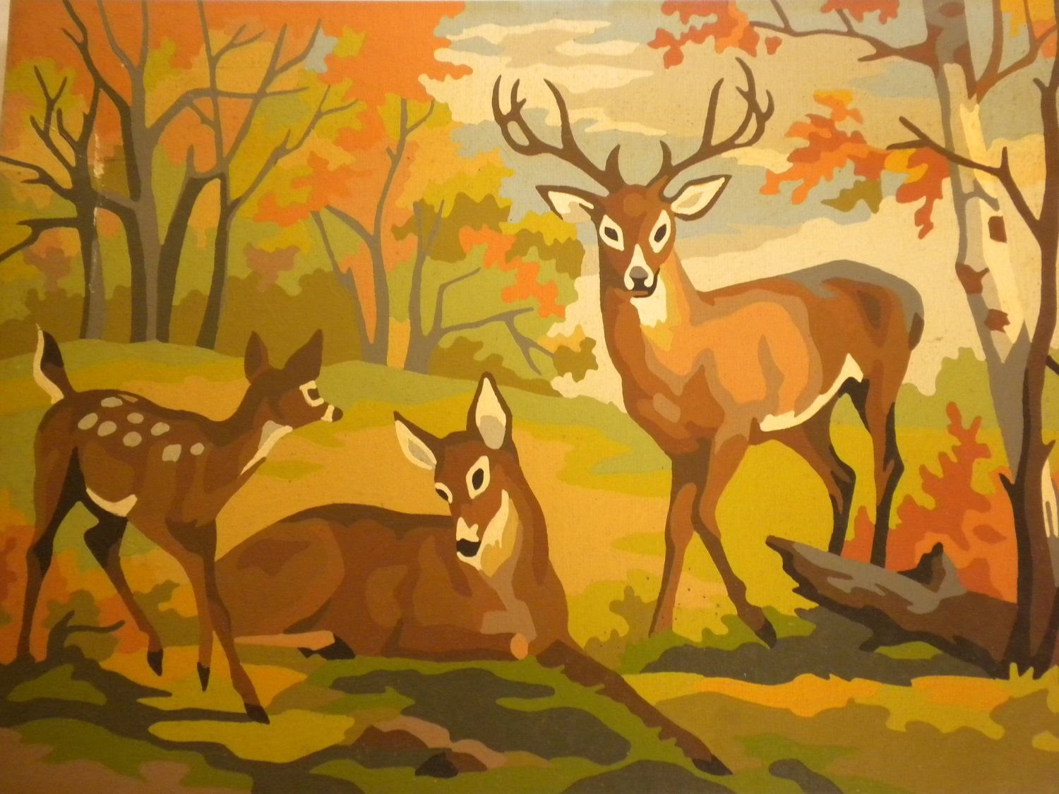 Занятие олень. Олень в лесу гуашью. Осенний пейзаж с оленем. Олень в лесу красками. Олень рисование с детьми.