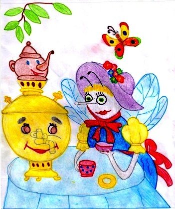Рисунки к сказкам Чуковского Муха Цокотуха