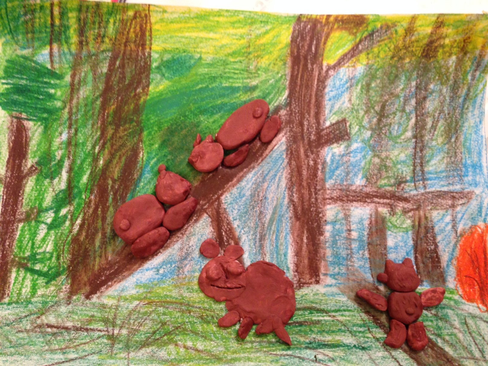 Мишка в лесу рисунок для детей