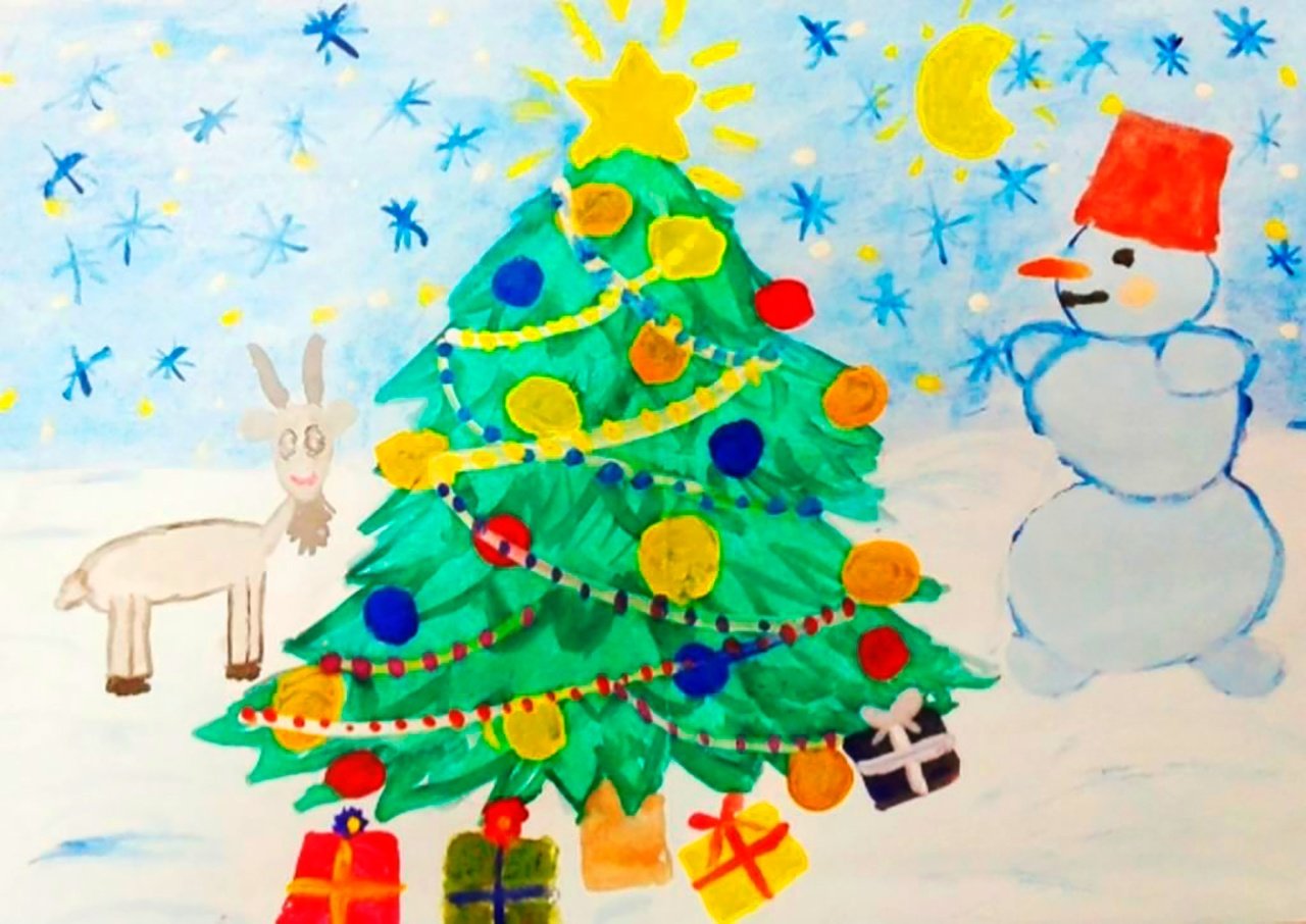 Новогодняя елка рисунок для детей