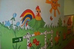 Рисунки на стенах в детском саду в приемной (46 фото)