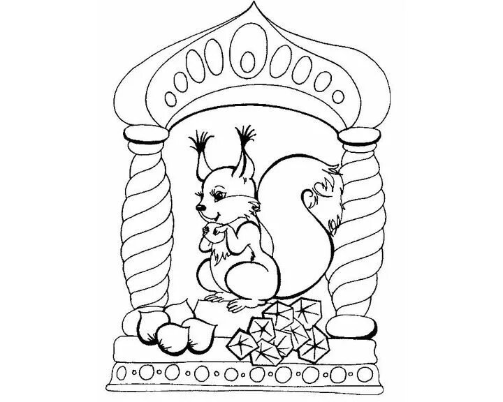 Рисунок белка из сказки о царе - 98 фото
