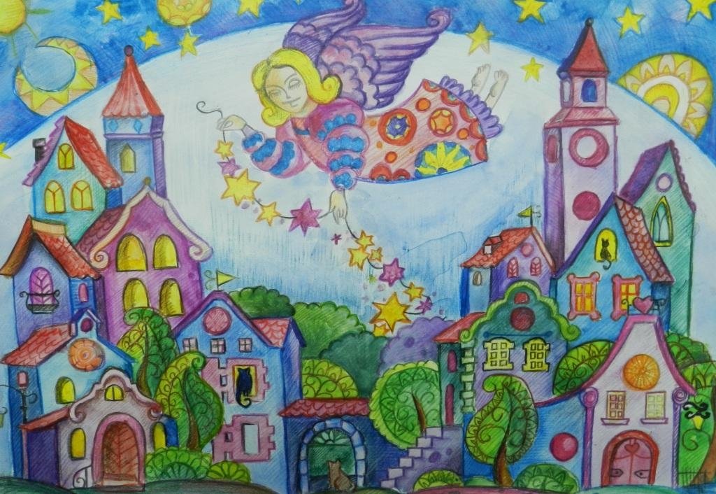 Произведения о чудесах и фантазии 1 класс. Сказочный город. Детский рисунок. Рисование сказочный город. Сказочная Страна.