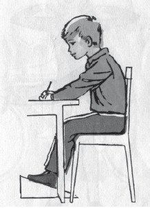 Мальчик на коленях