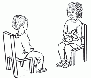 Мультяшка сидит