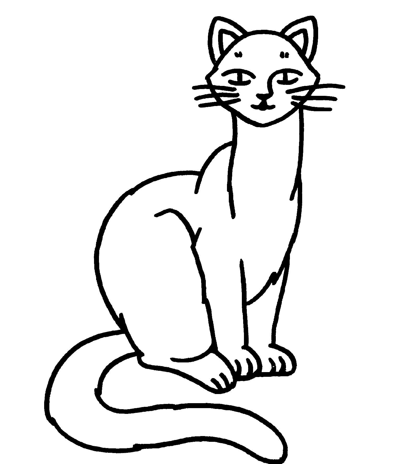 Раскраска сидячая кошка