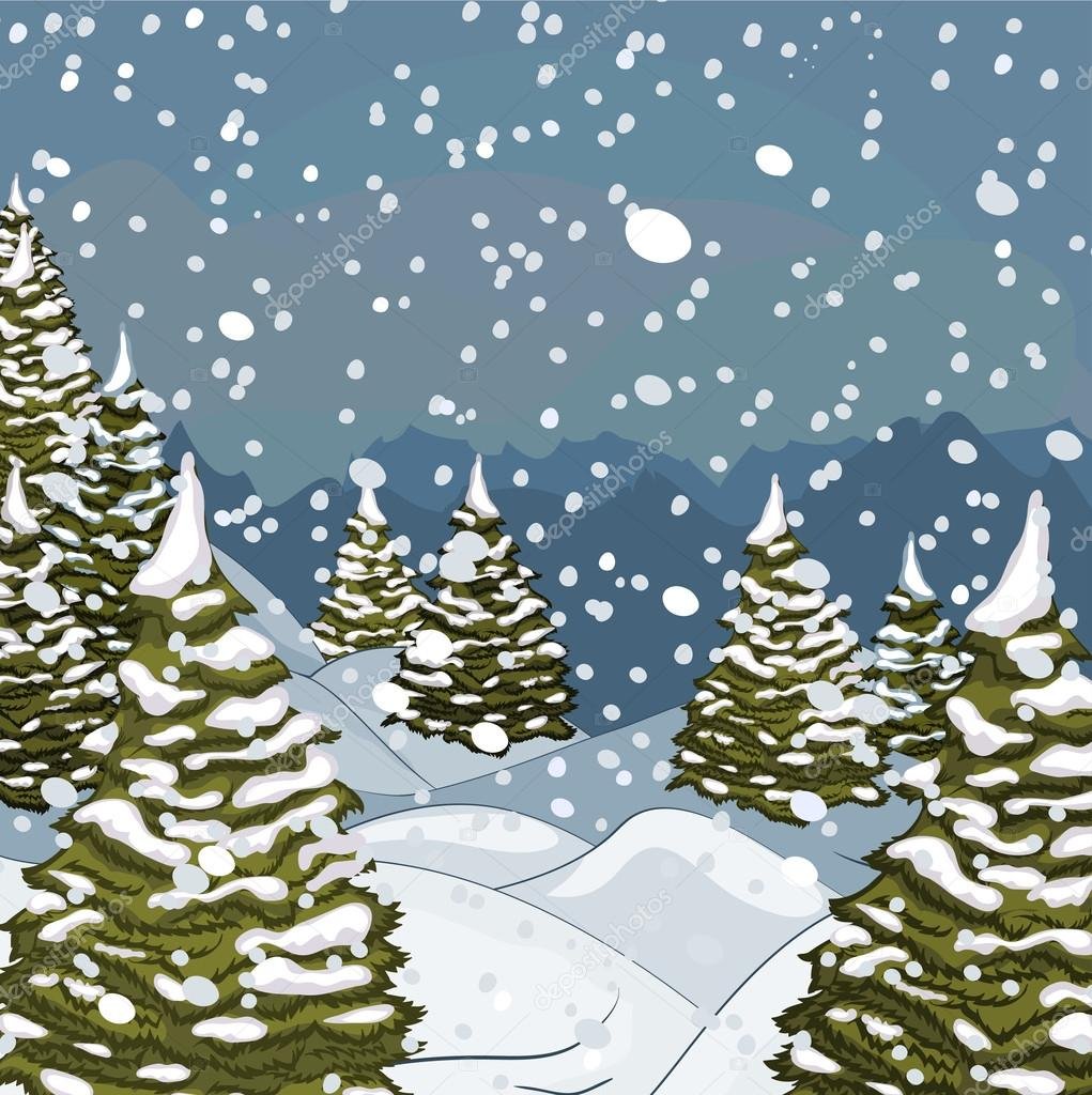 Рисование зимней елочки