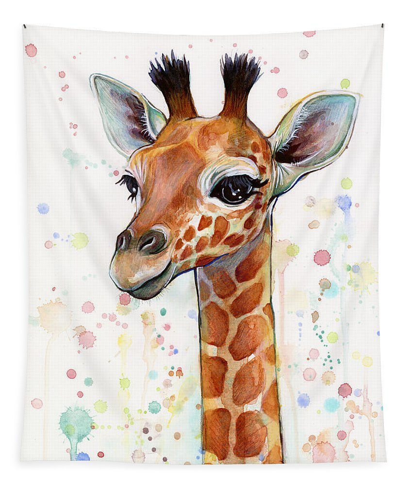 Рисунки животных легкие жираф