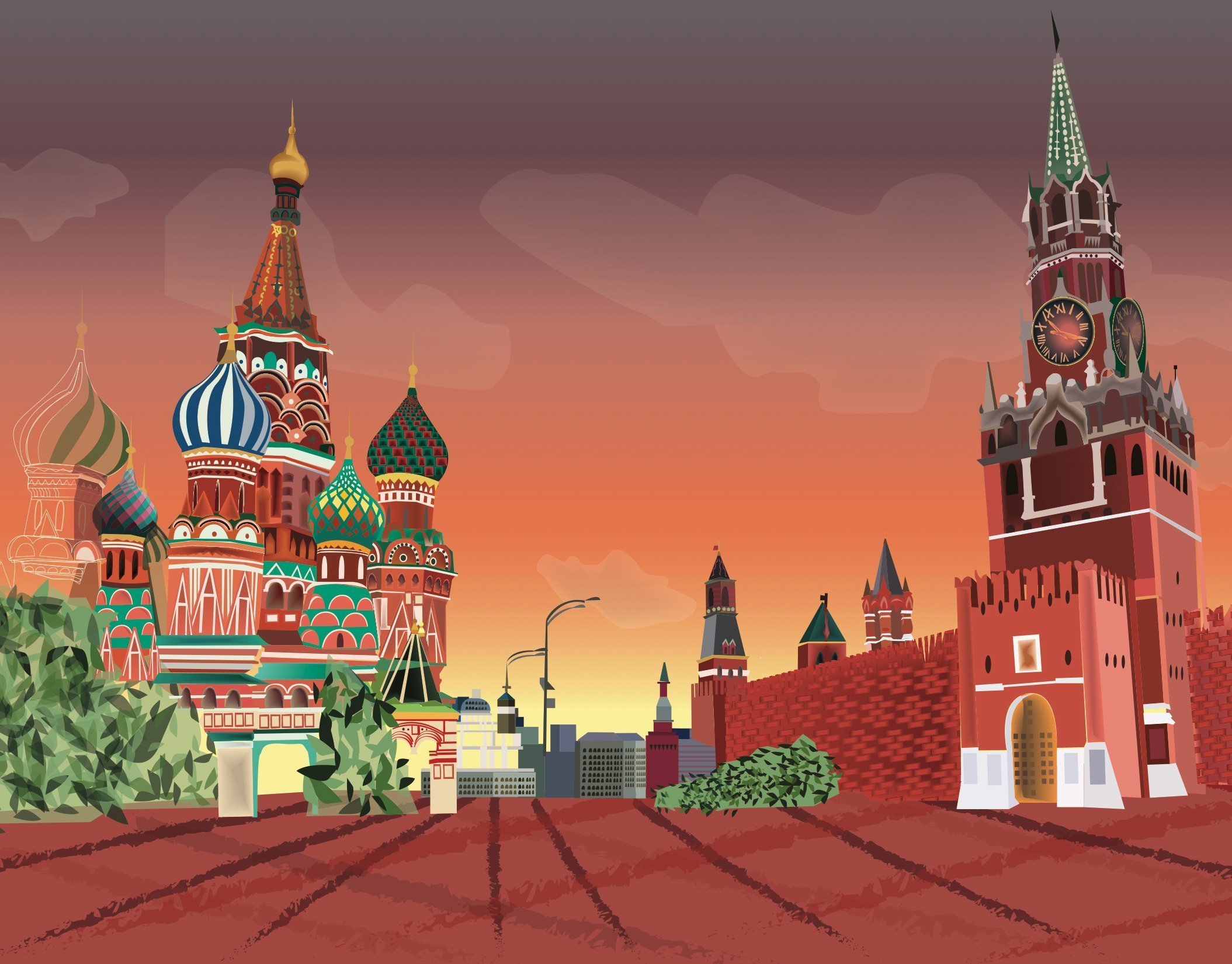 Красная площадь Москва вектор