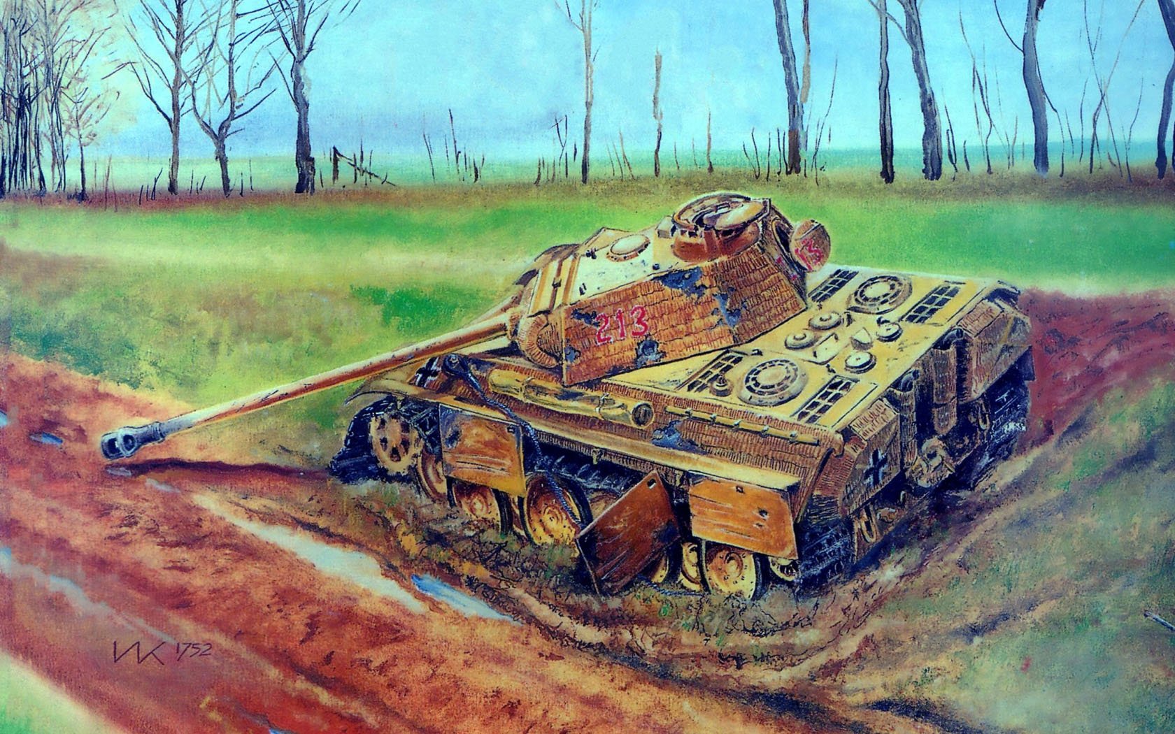 Рисунки подбитых танков