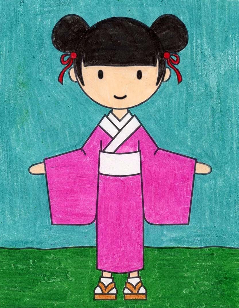Детские рисунки японских девушек