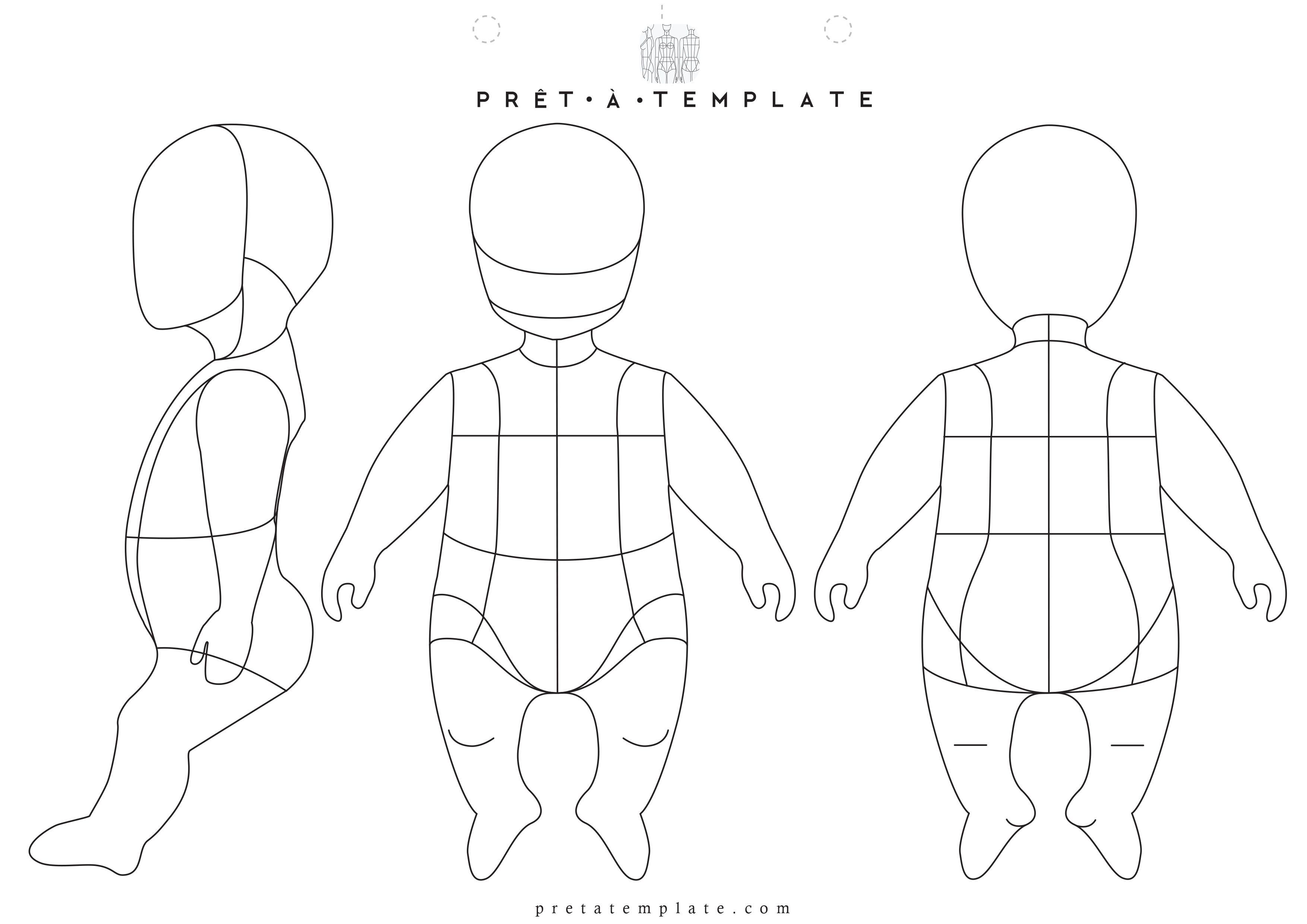 Фигура ребенка для эскиза одежды