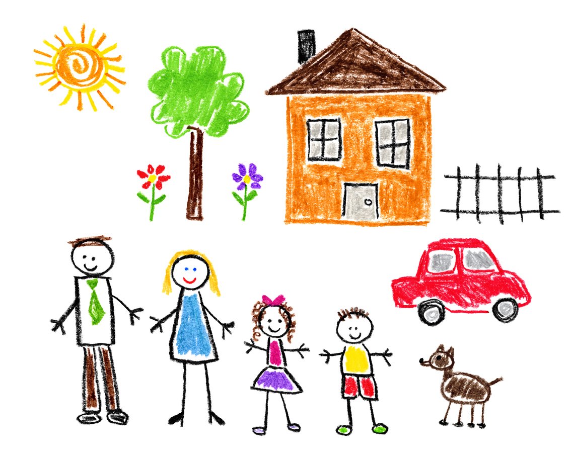 Как рисовать семью и дом