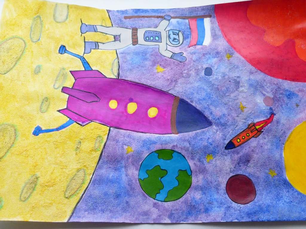 Урок день космонавтики 1 класс. Рисунок на тему космос. Рисование на тему космос. Рисование для детей космос. Рисование космос в детском саду.