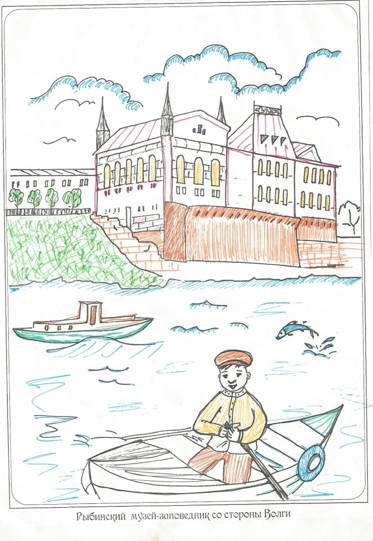 Река Волга рисунок