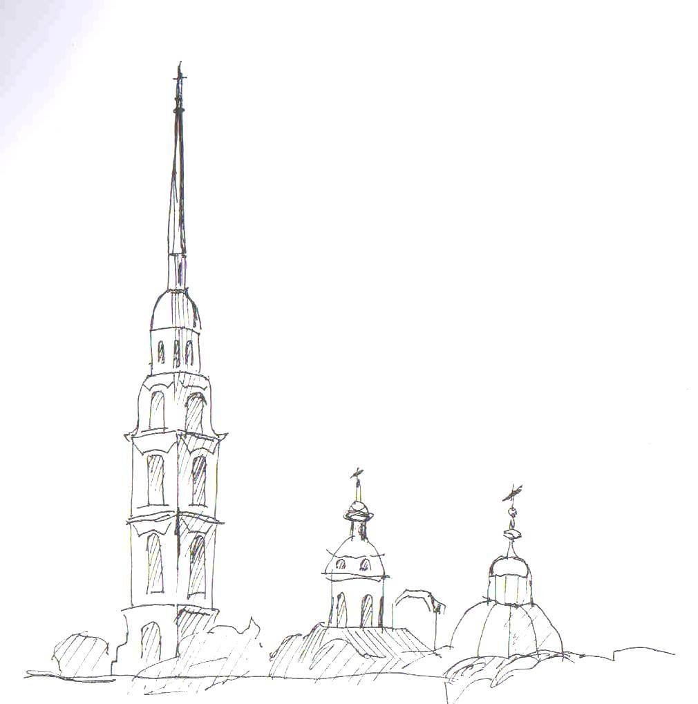 Петропавловский собор Санкт-Петербург зарисовка