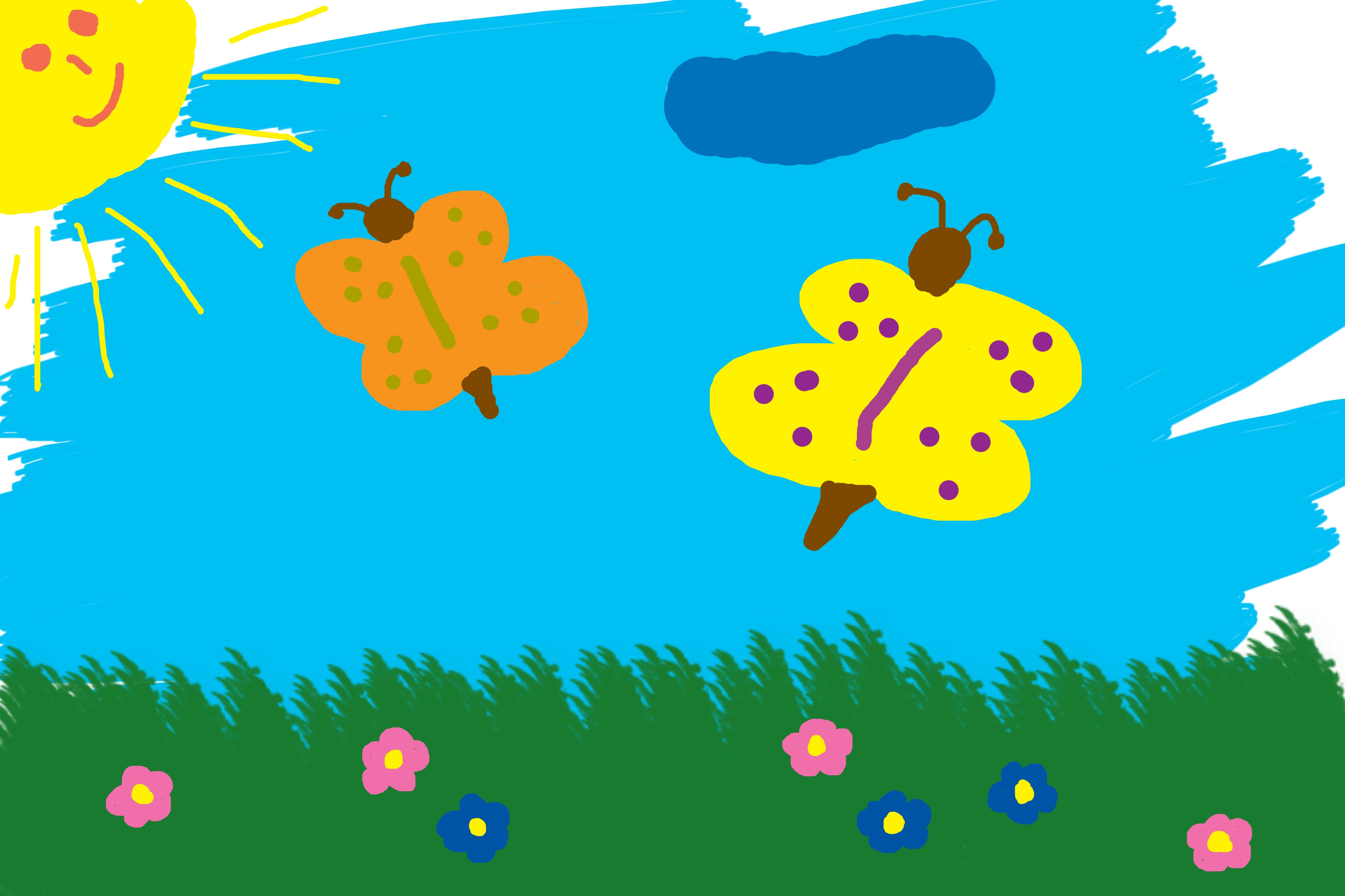 Рисунок лета для детей. Рисунок лето для детей. Рисование бабочки летают над лугом. Летнее рисование для детей. Рисование с детьми лето.