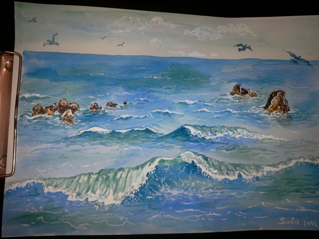 Морской пейзаж 6 класс. Море рисунок. Рисование морской пейзаж. Море гуашью. Морской пейзаж цветными карандашами.