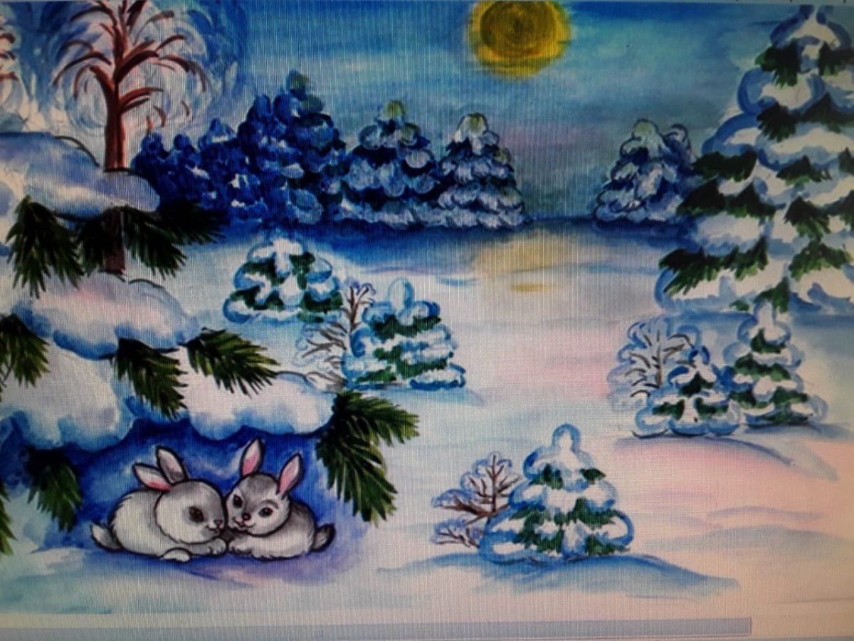 Рисунок на зимнюю тематику для детского сада
