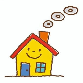 Нарисовать домик с трубой