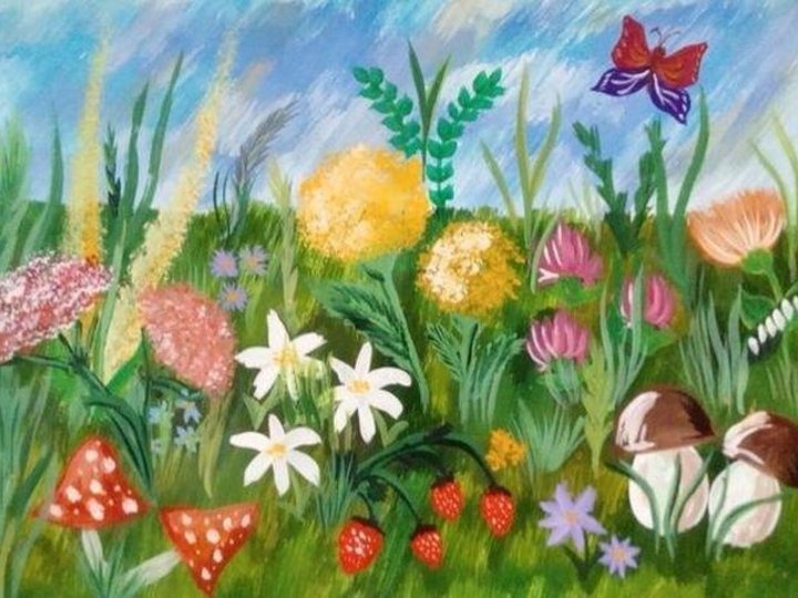 Нарисовать рисунок на лугу. Рисование Поляна цветов. Рисунок на тему Цветочная Поляна. Рисование на тему лето. Рисунок на летнюю тему.