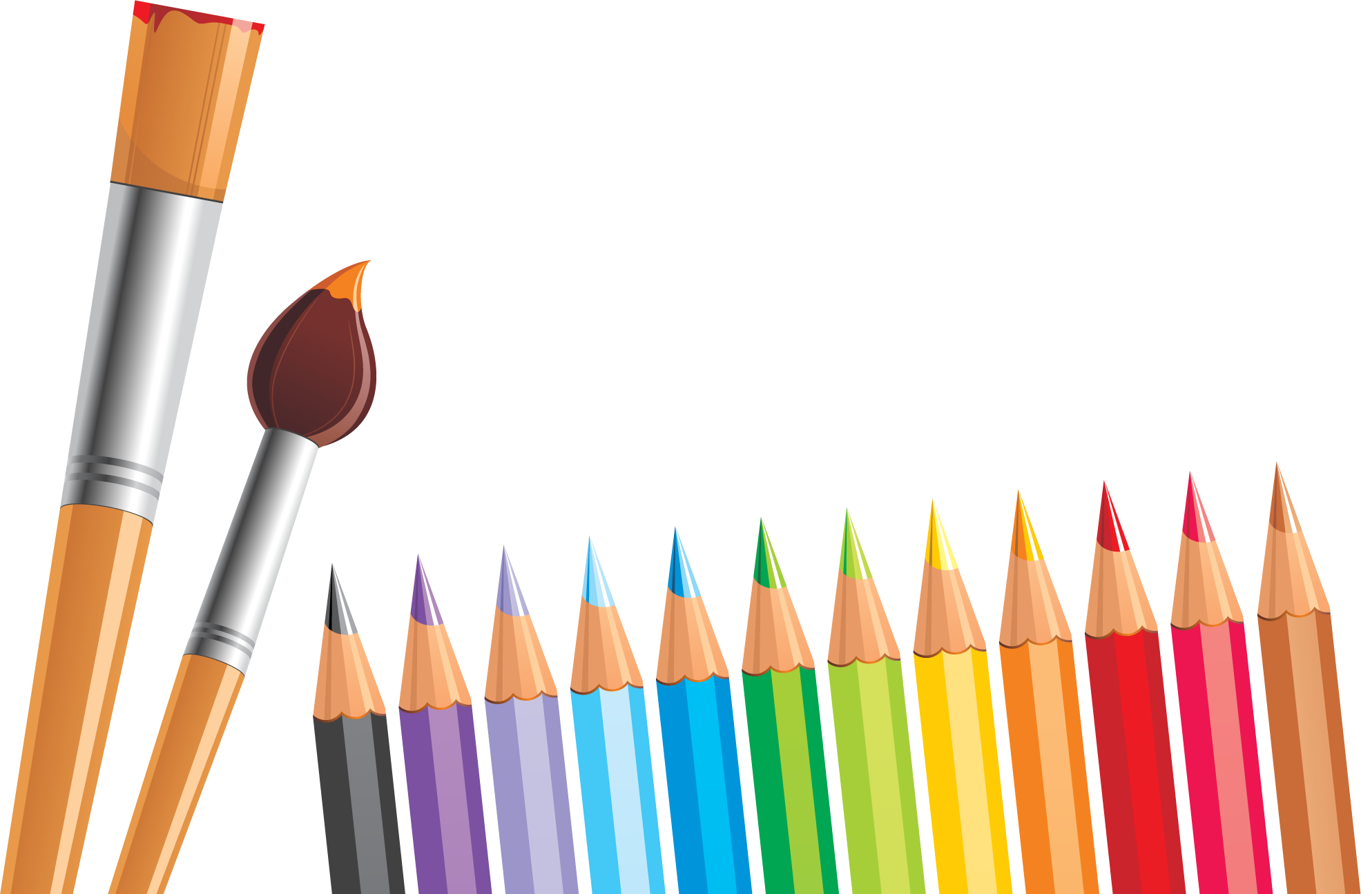 Pencils brushes. Карандаши и краски. Краски Кисточки карандаши. Кисть карандашом. Цветные карандаши и краски.