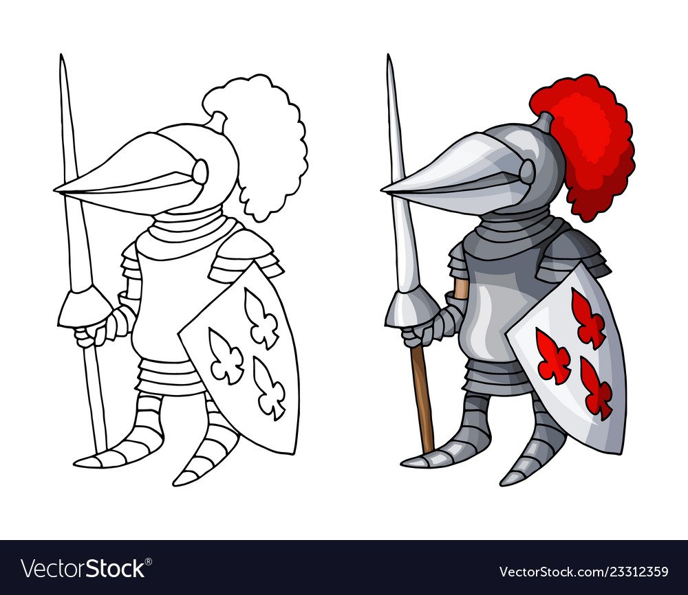 Рыцарь с копьем и щитом