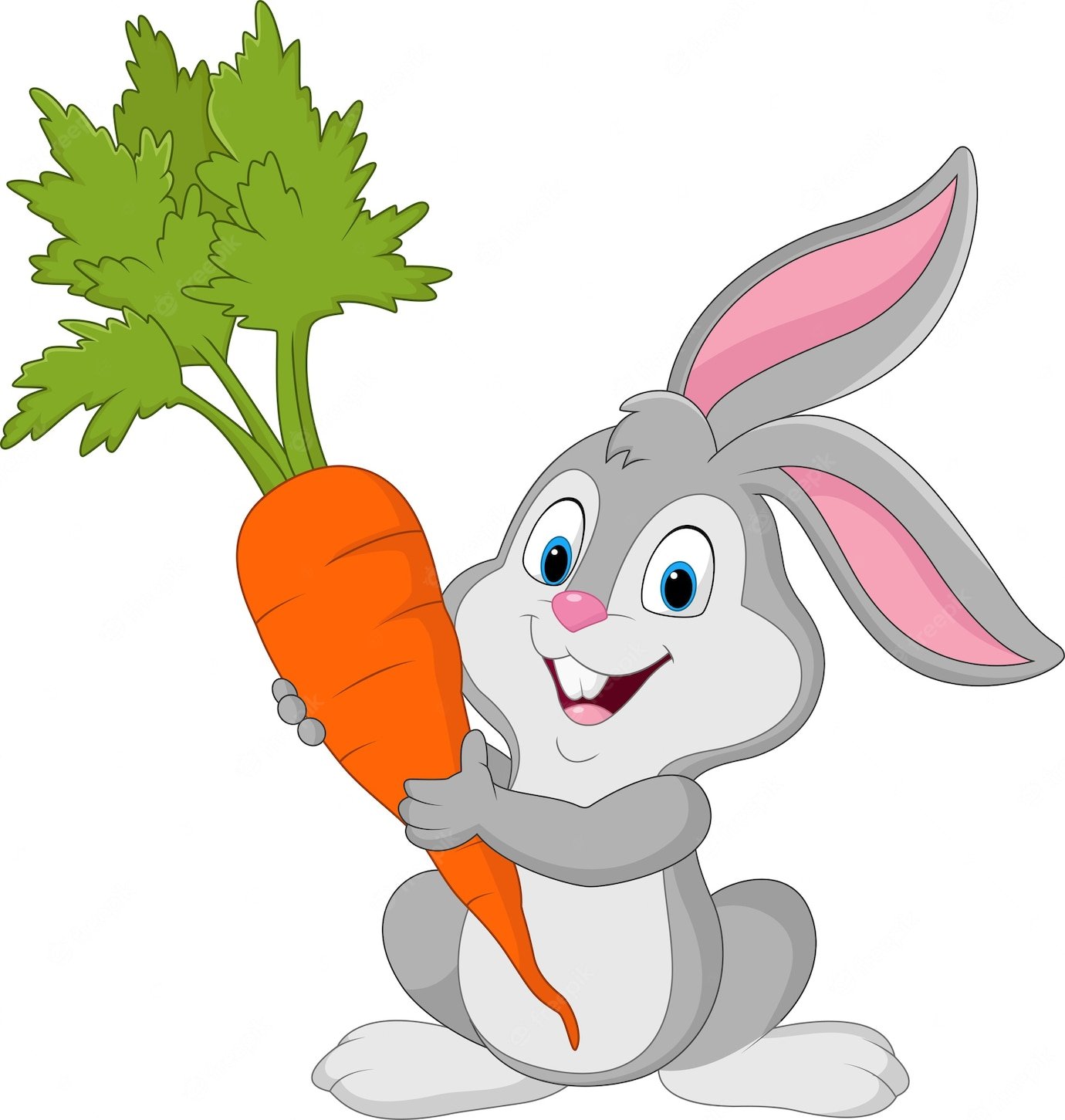 Зайчонок с морковкой для детей