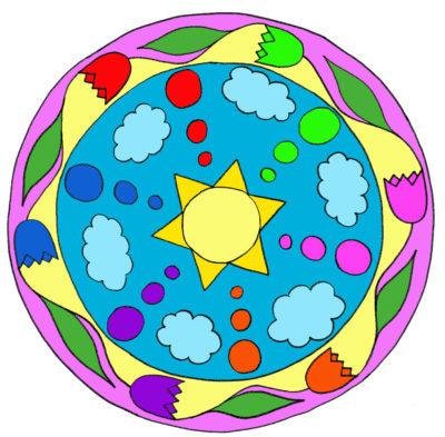 Мандала простая цветная