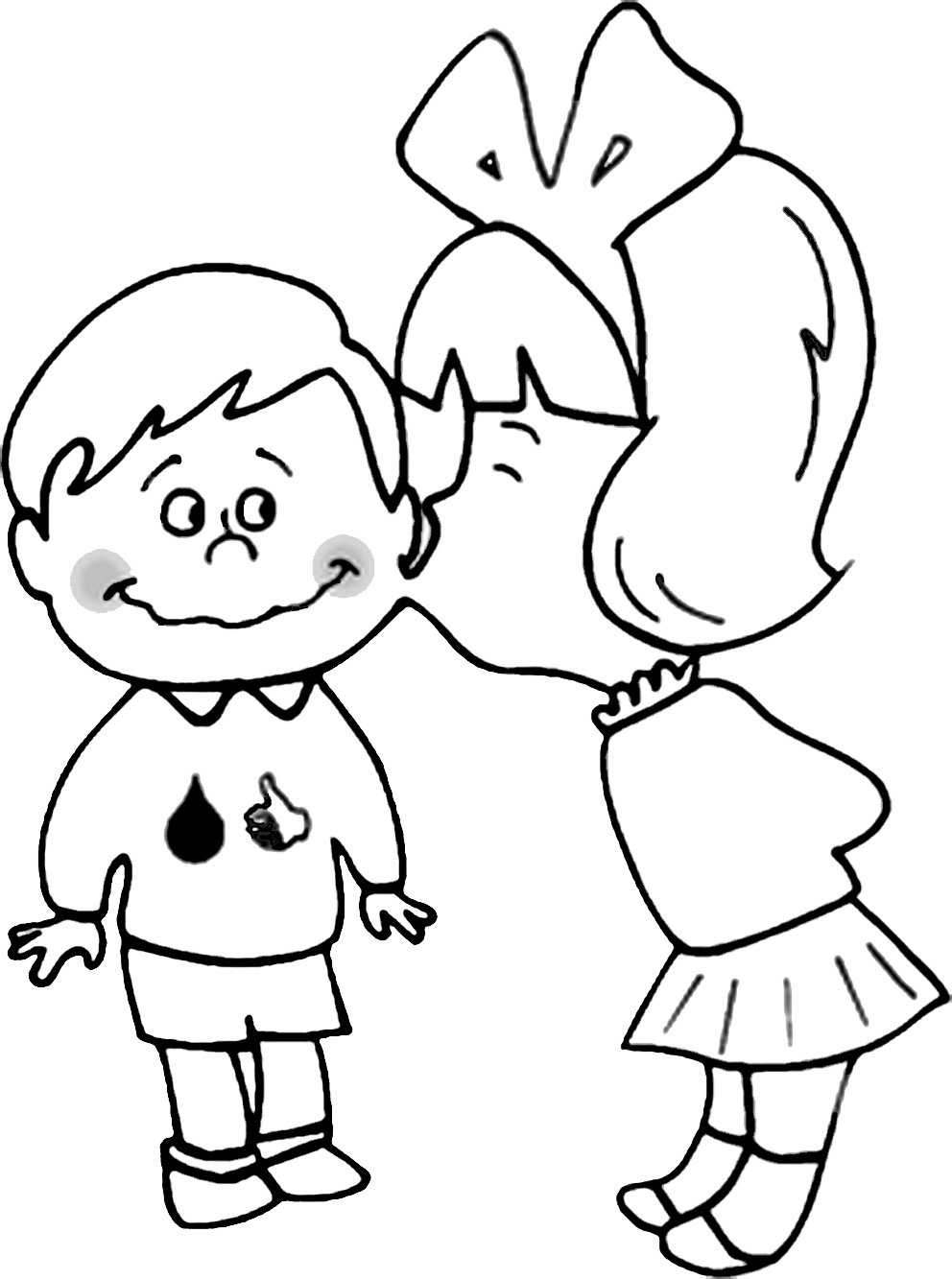 Мальчик и девочка рисунок раскраска