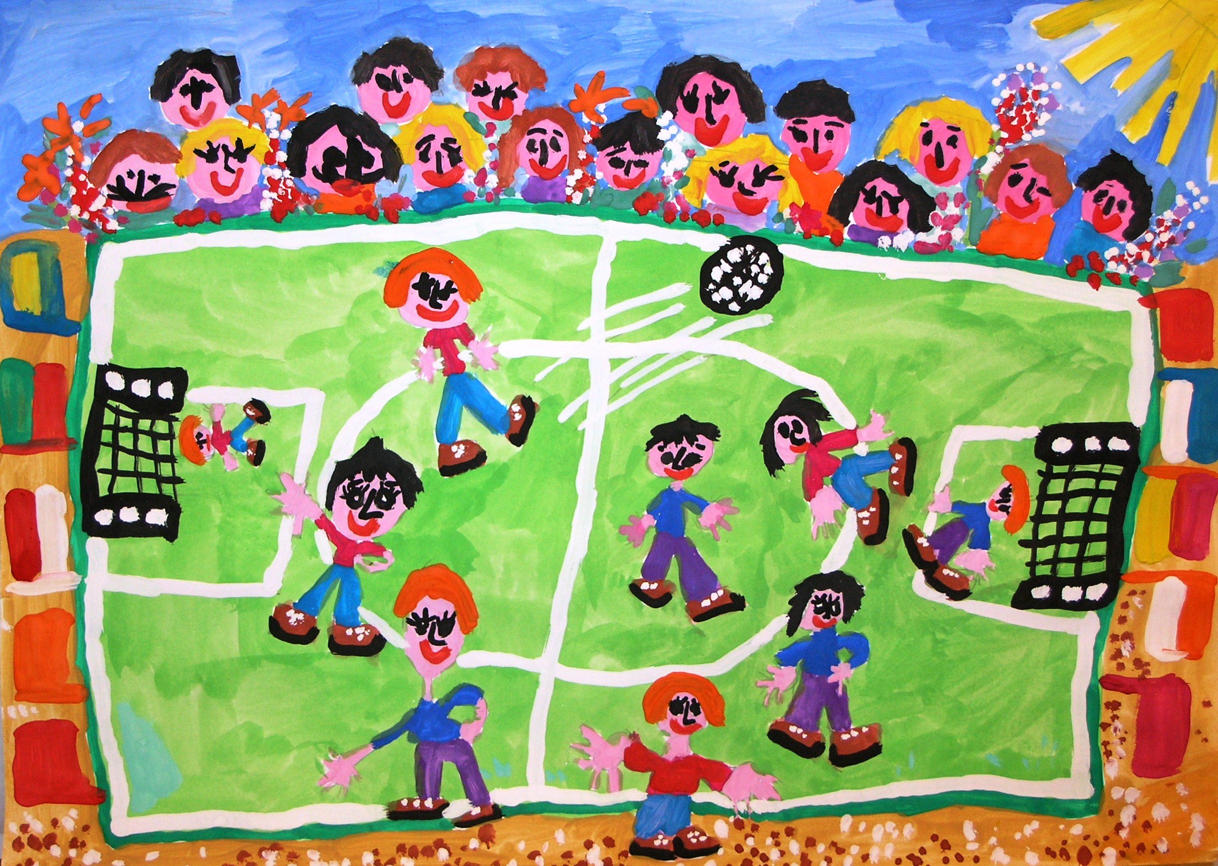 Детские рисунки на футбольную тему