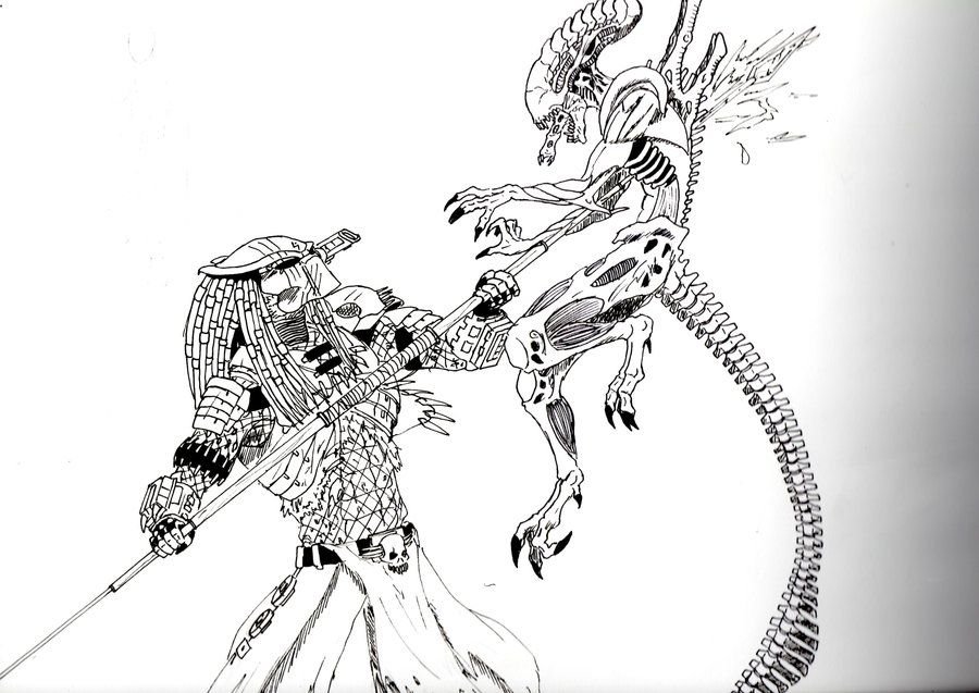 Хищник рисунок детский