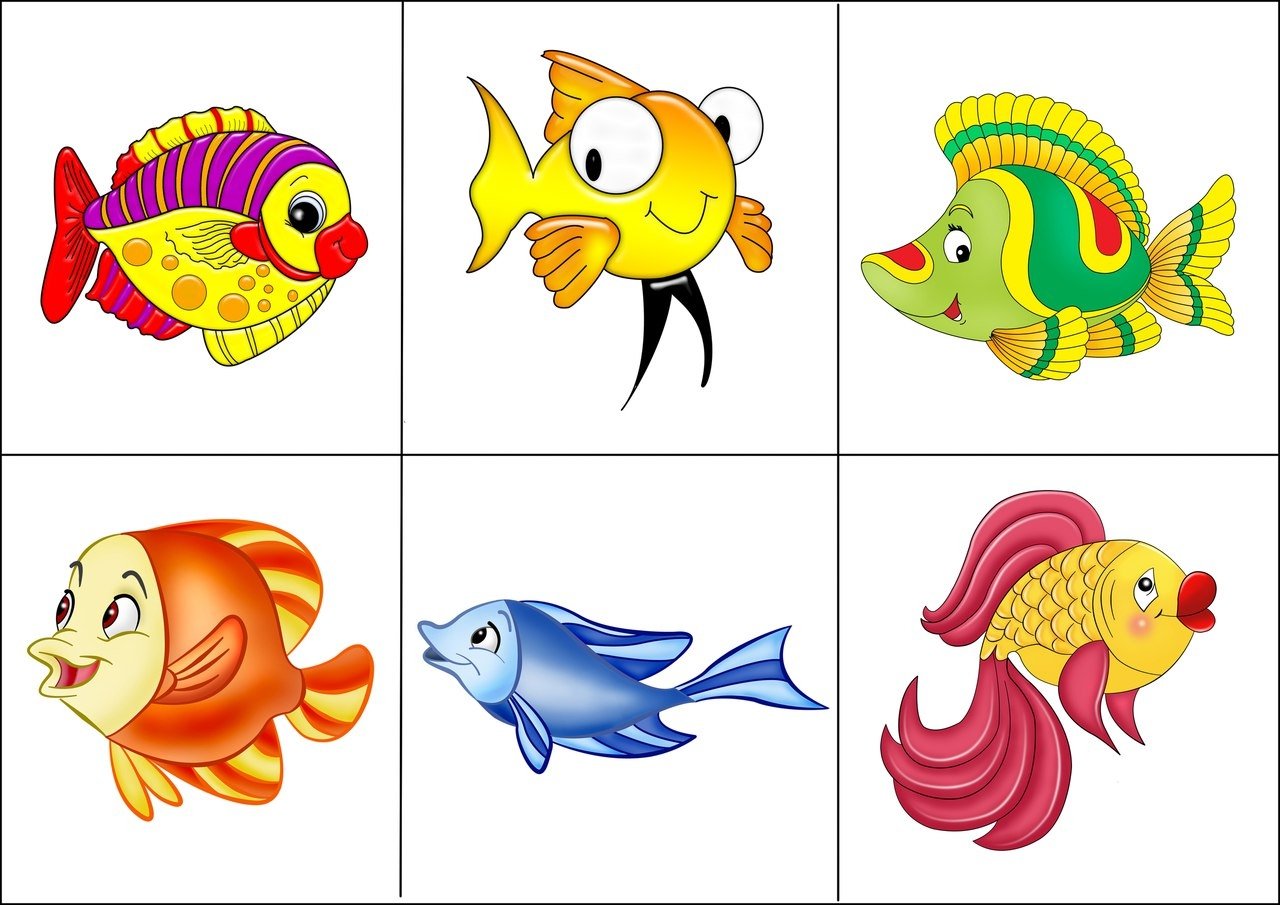Карточки рыбы для дошкольников