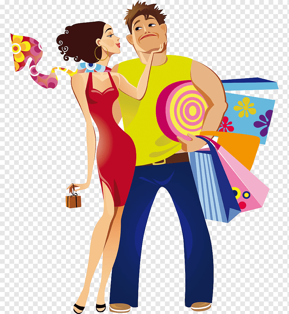 Мужчина и женщина с покупками