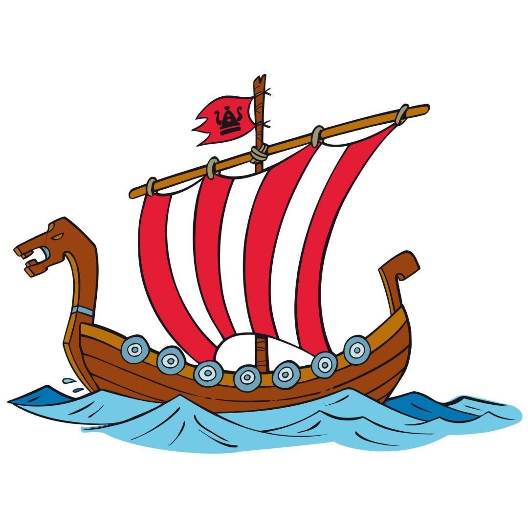 Корабль викингов Драккар рисунок