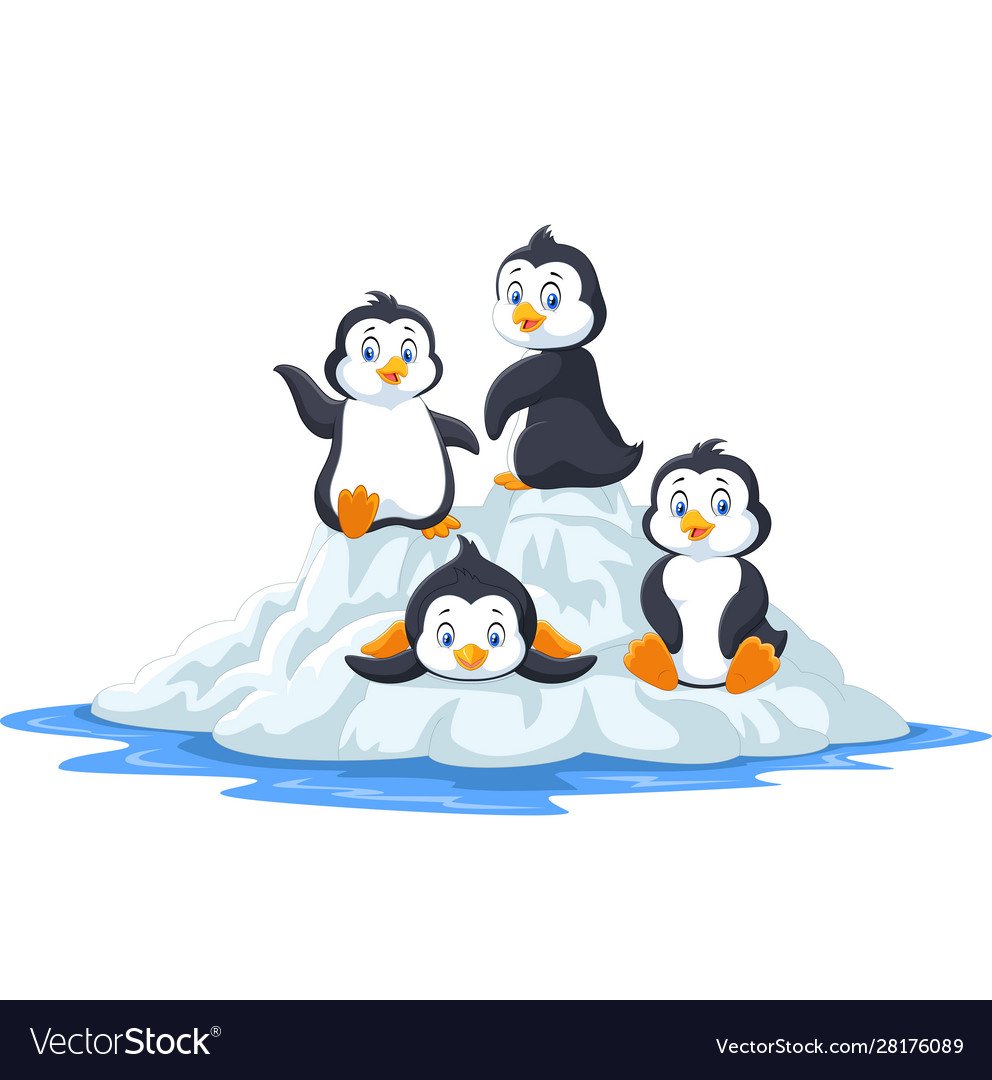 Пингвин на льдине рисунок