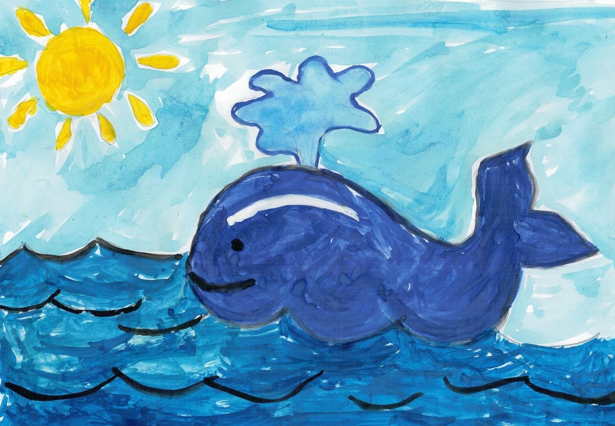 Рисование китов в ДОУ