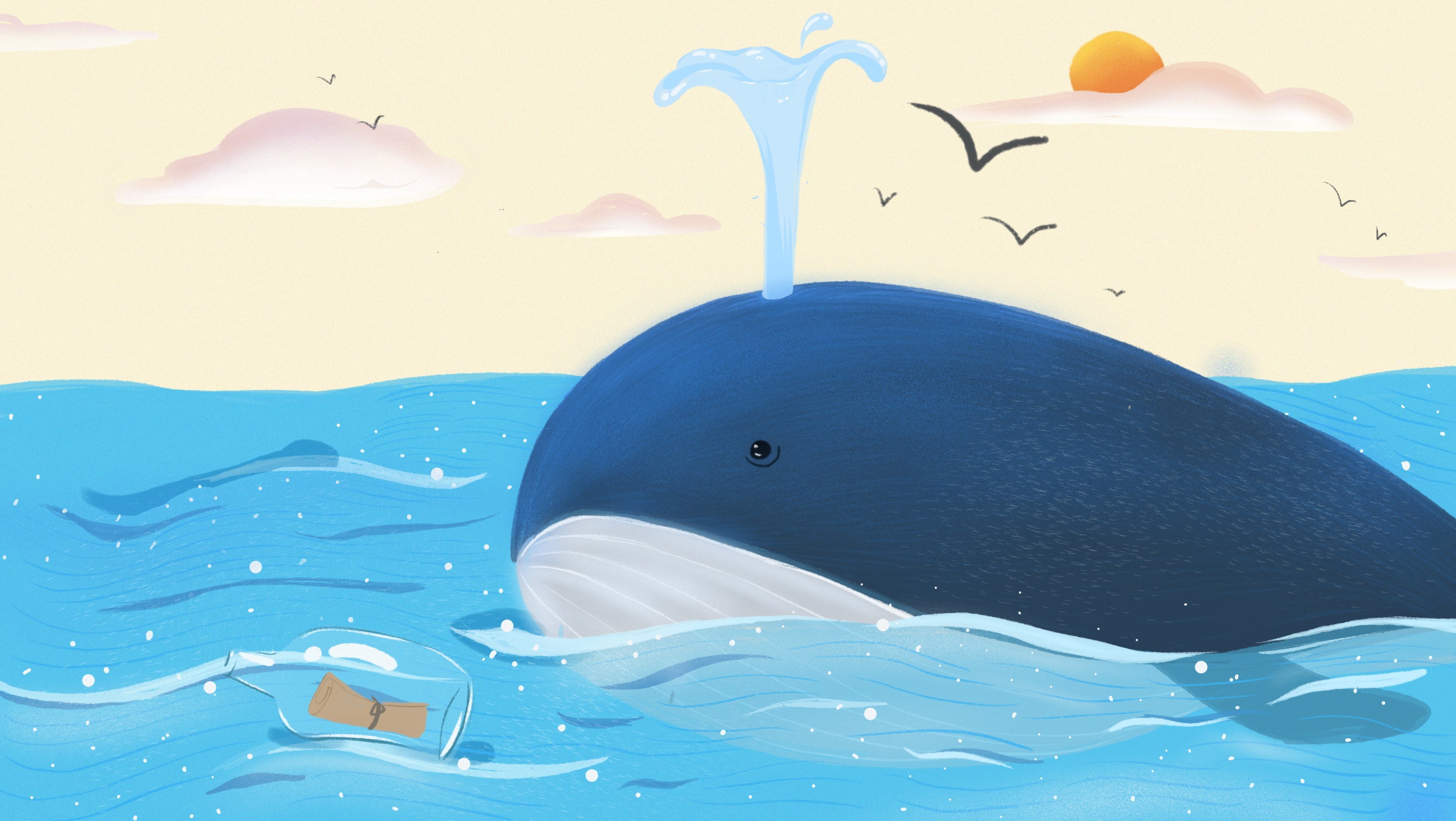 фото кит нарисованный