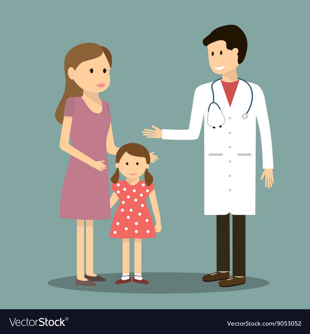 Рисунки младенца с мамой и доктором