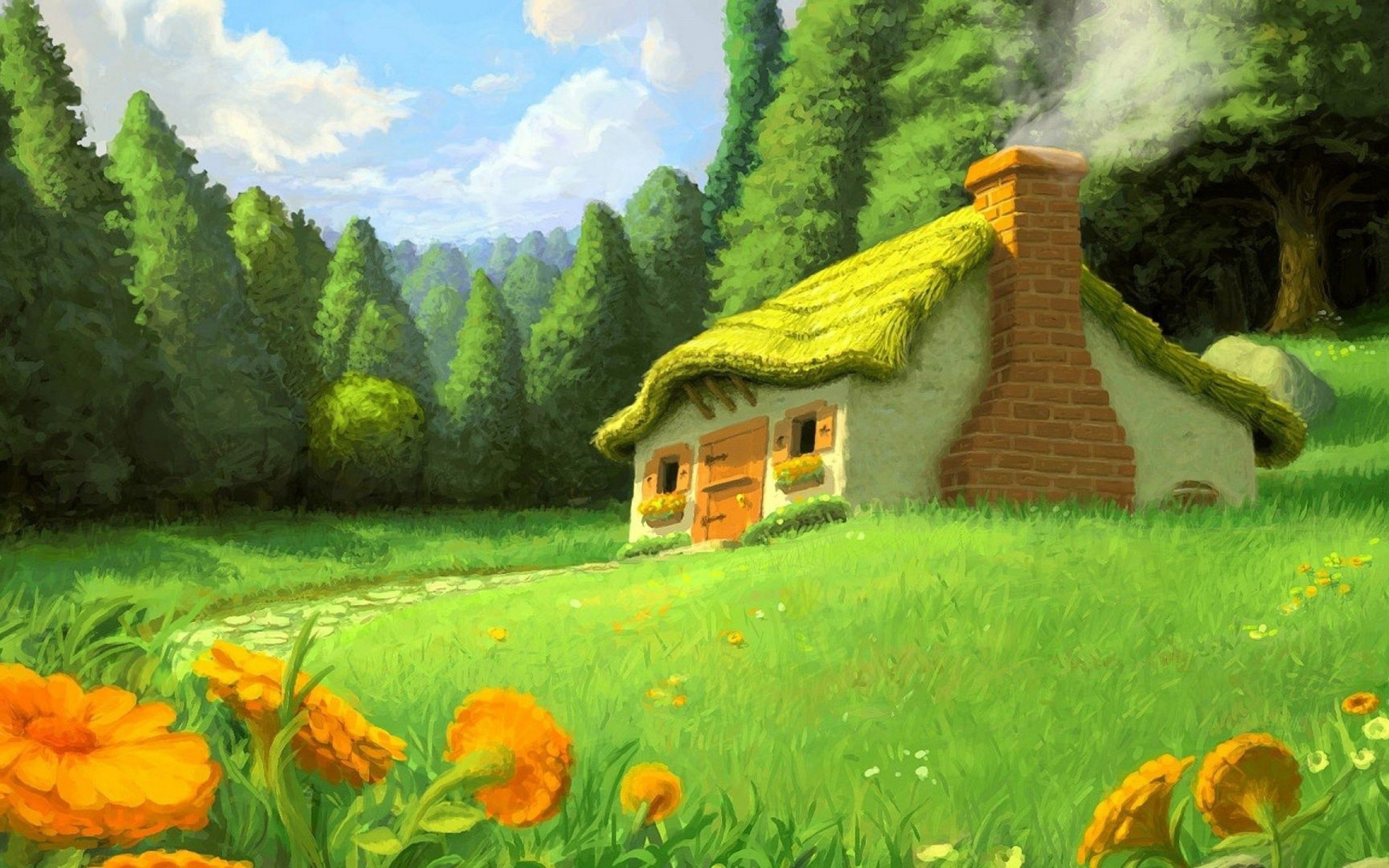 Рисунок наш волшебный зеленый дом детский