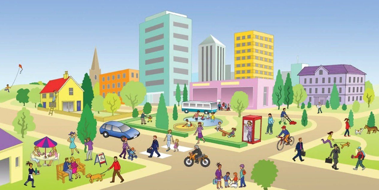 Иллюстрация города для детей