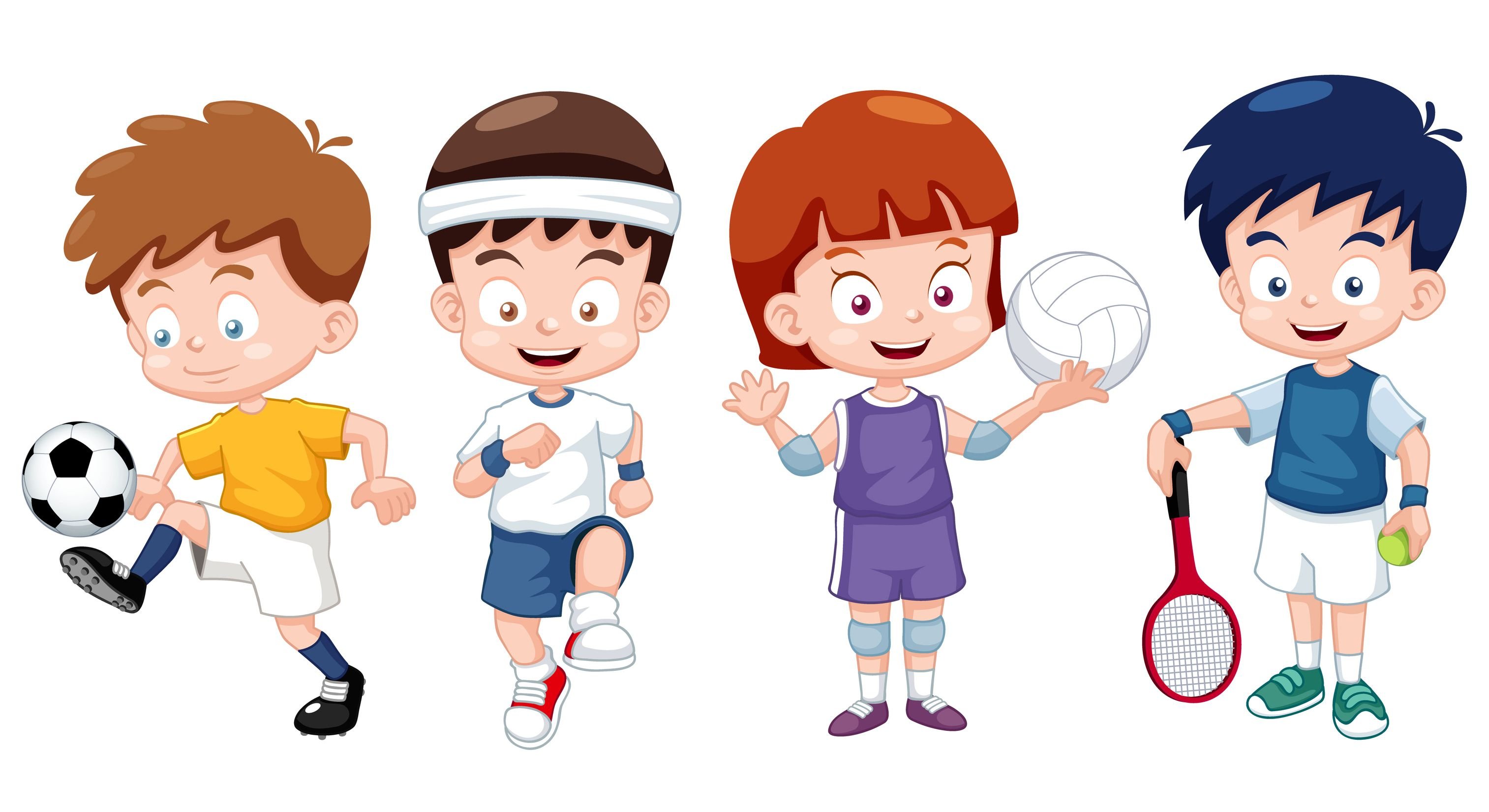 Спортивные дети мультяшные