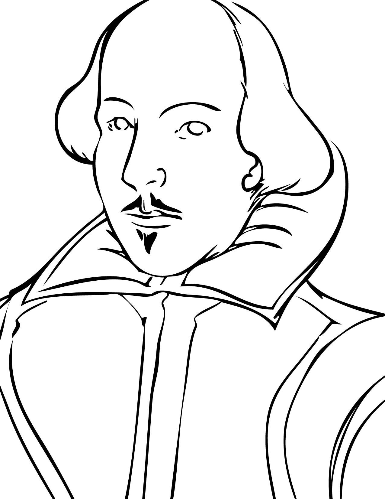 Уильям Шекспир рисунок лёгкий