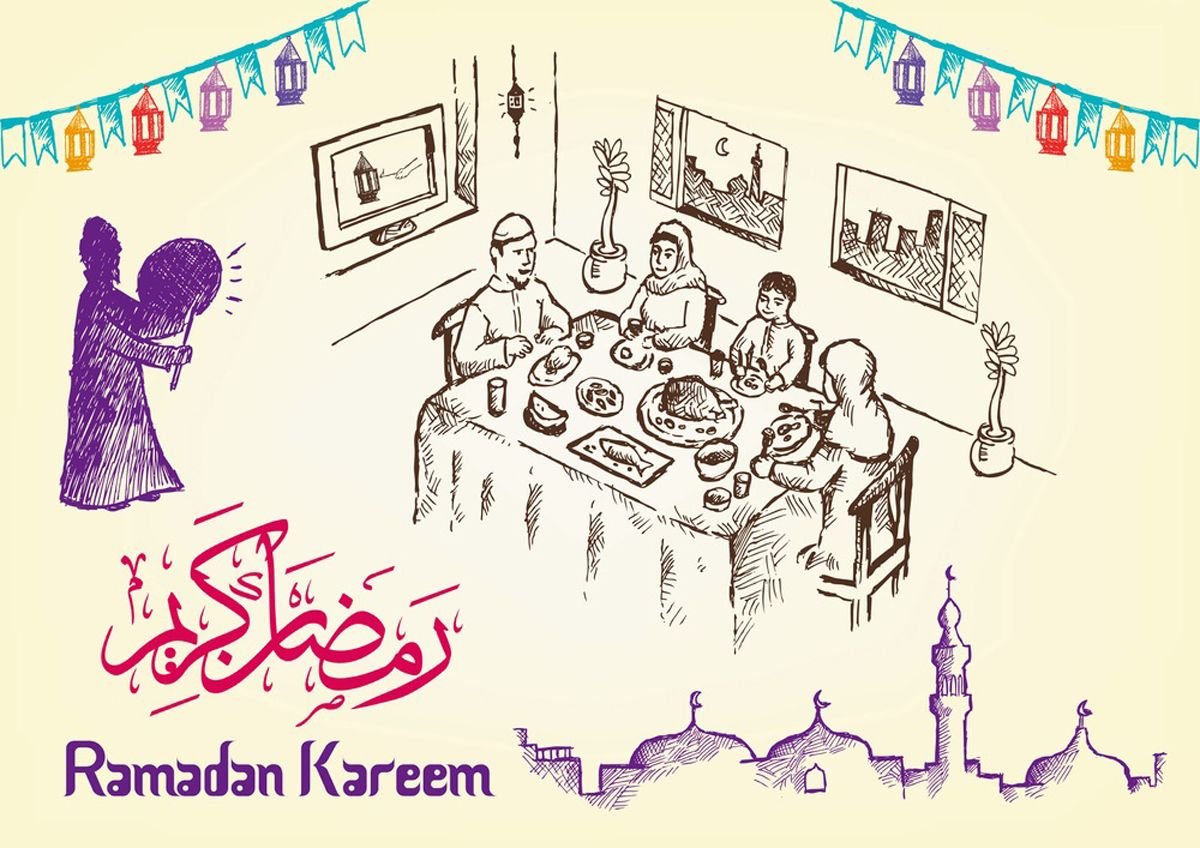 Рисунок красками на тему праздник Рамадан