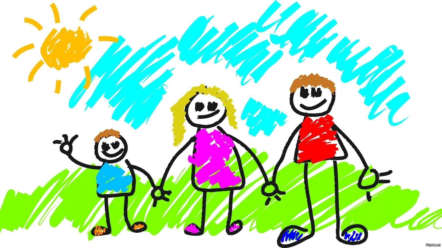 Рисунки здоровая семья счастливые дети