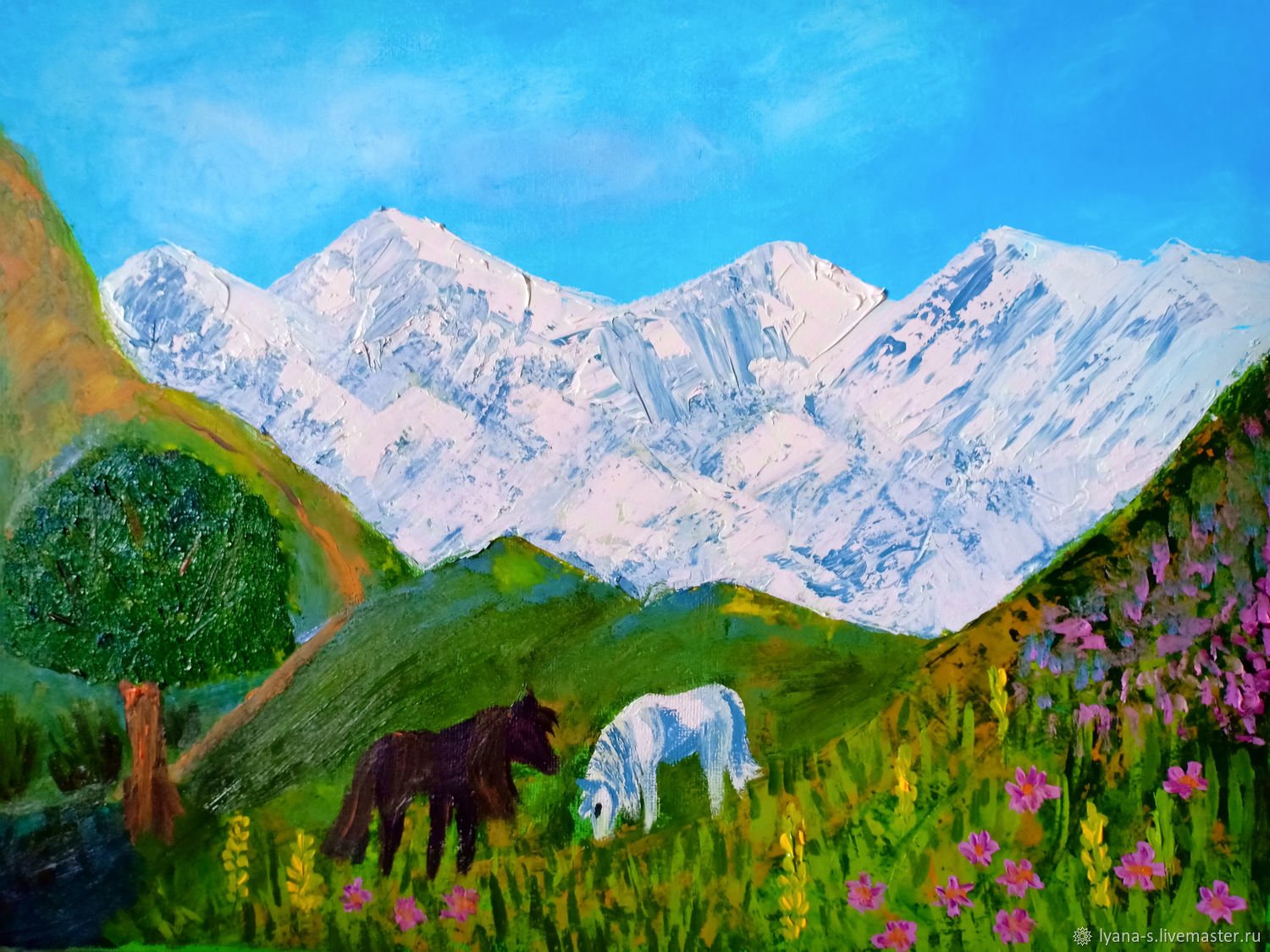 Кавказские горы картина